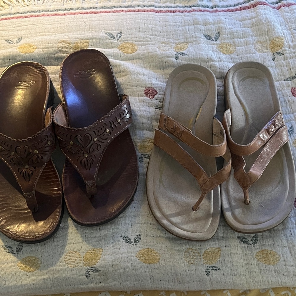 Brown size WN8 and Tan Sandals WP8 sold together for one price